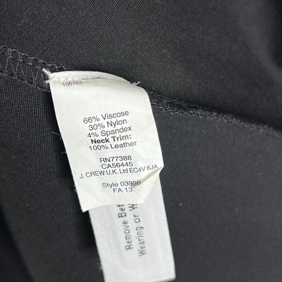 Madewell Black Casual Round Neck Leather Trim Skater Short Sleeve Dress S Women - Picture 5 of 9